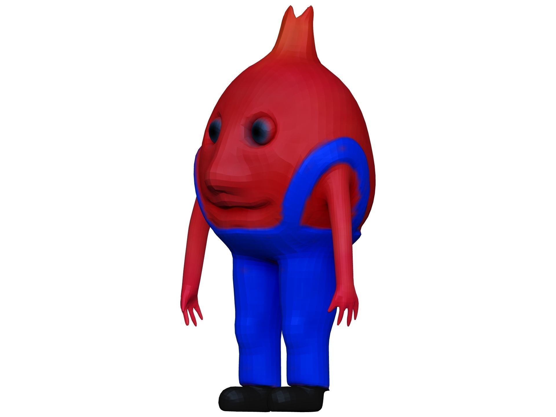 Cartoon Pomegranate Low-poly 3D model_1