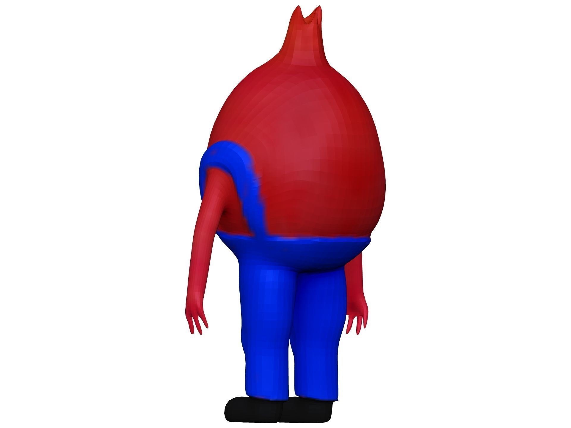 Cartoon Pomegranate Low-poly 3D model_3