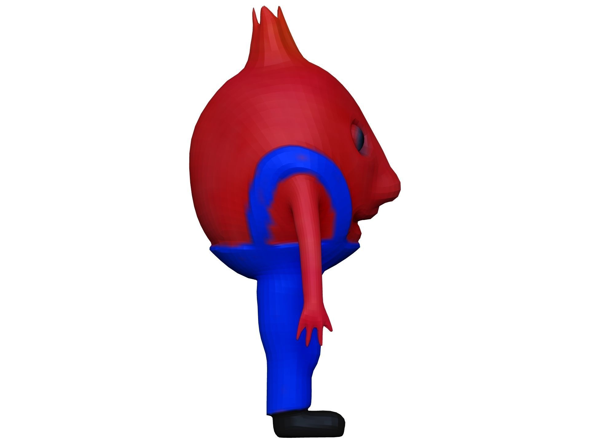Cartoon Pomegranate Low-poly 3D model_6