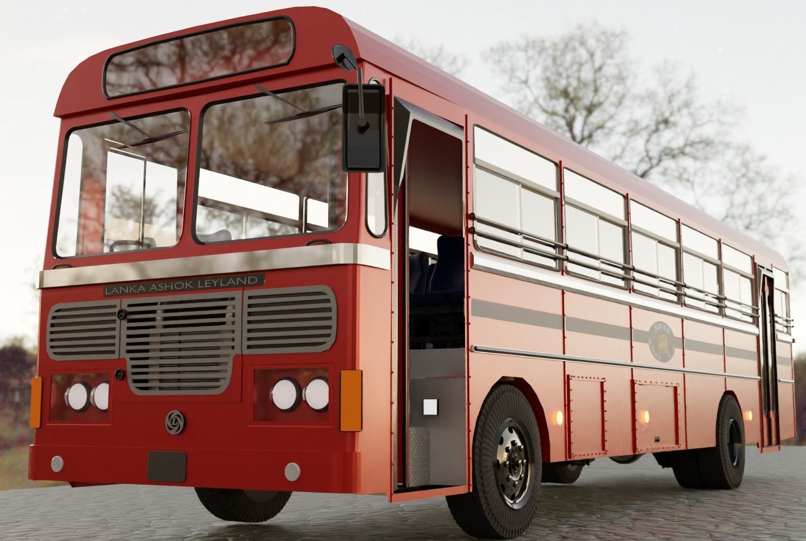 Lanka ashock Leyland Bus 3D model 3D model_1
