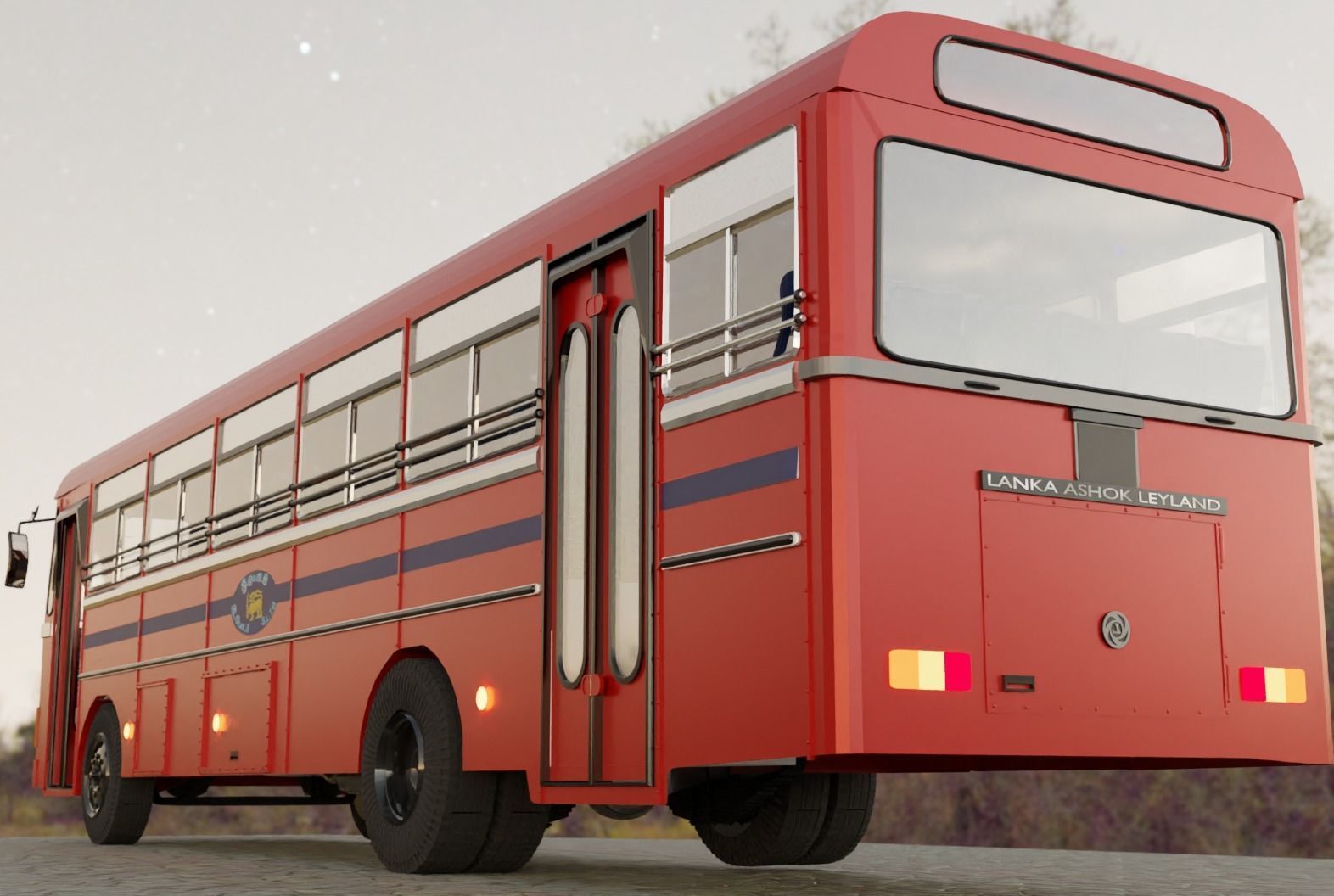 Lanka ashock Leyland Bus 3D model 3D model_2
