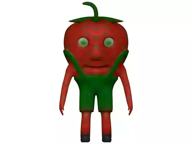 Cartoon Strawberry Low-poly 3D model