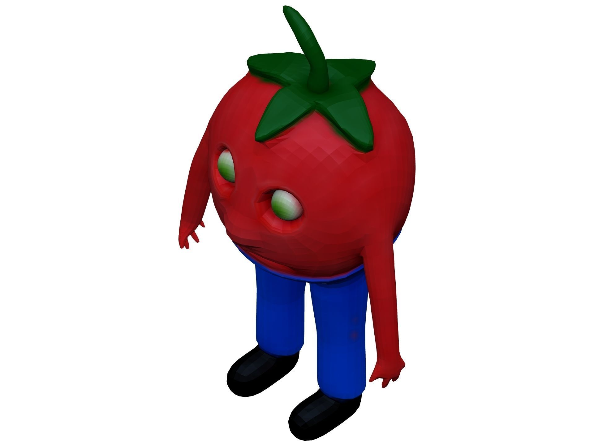 Cartoon Tomato Low-poly 3D model_8