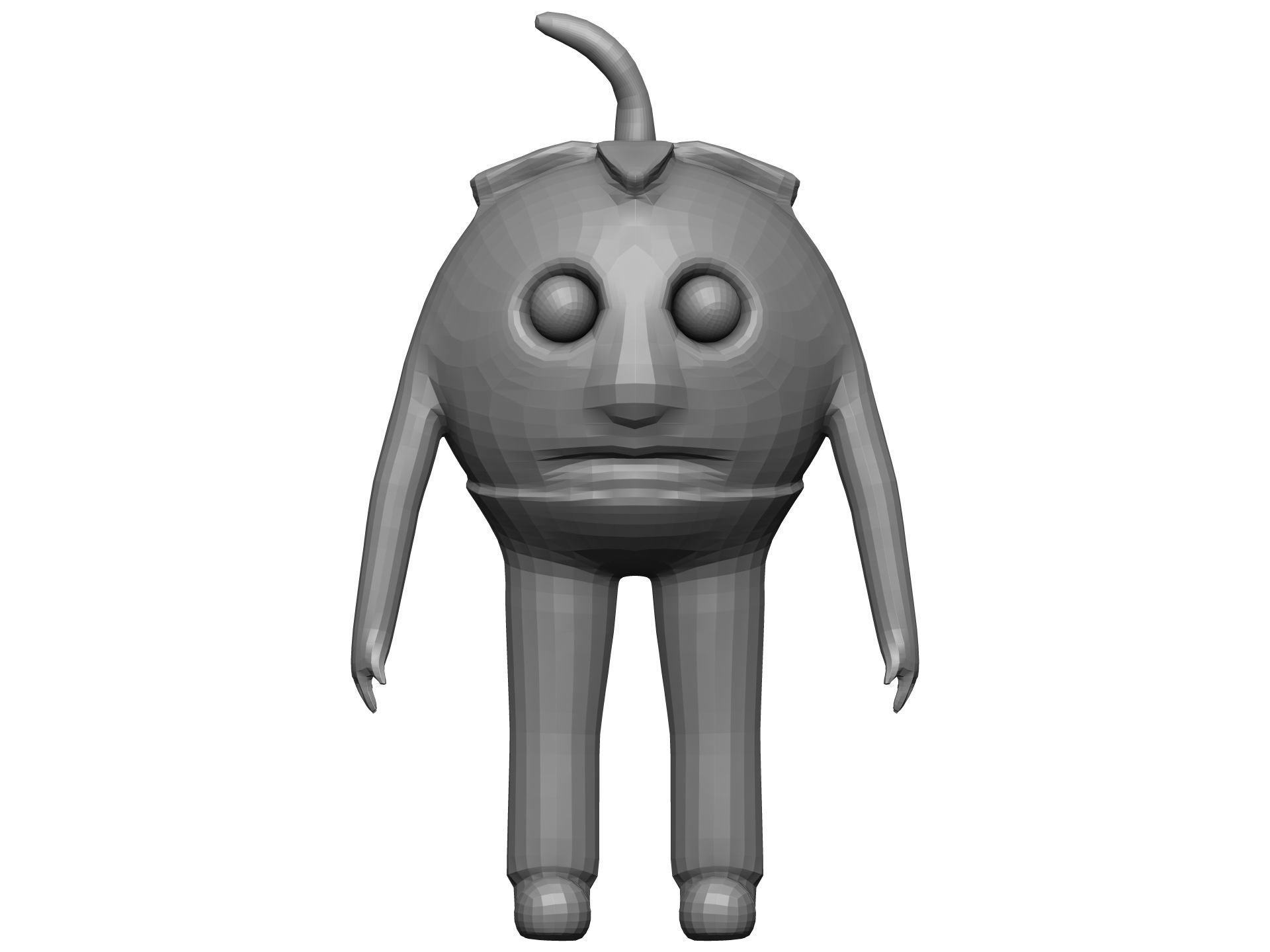 Cartoon Tomato Low-poly 3D model_9