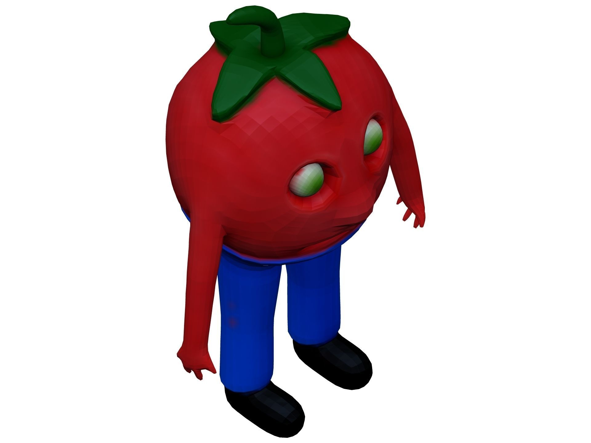 Cartoon Tomato Low-poly 3D model_7
