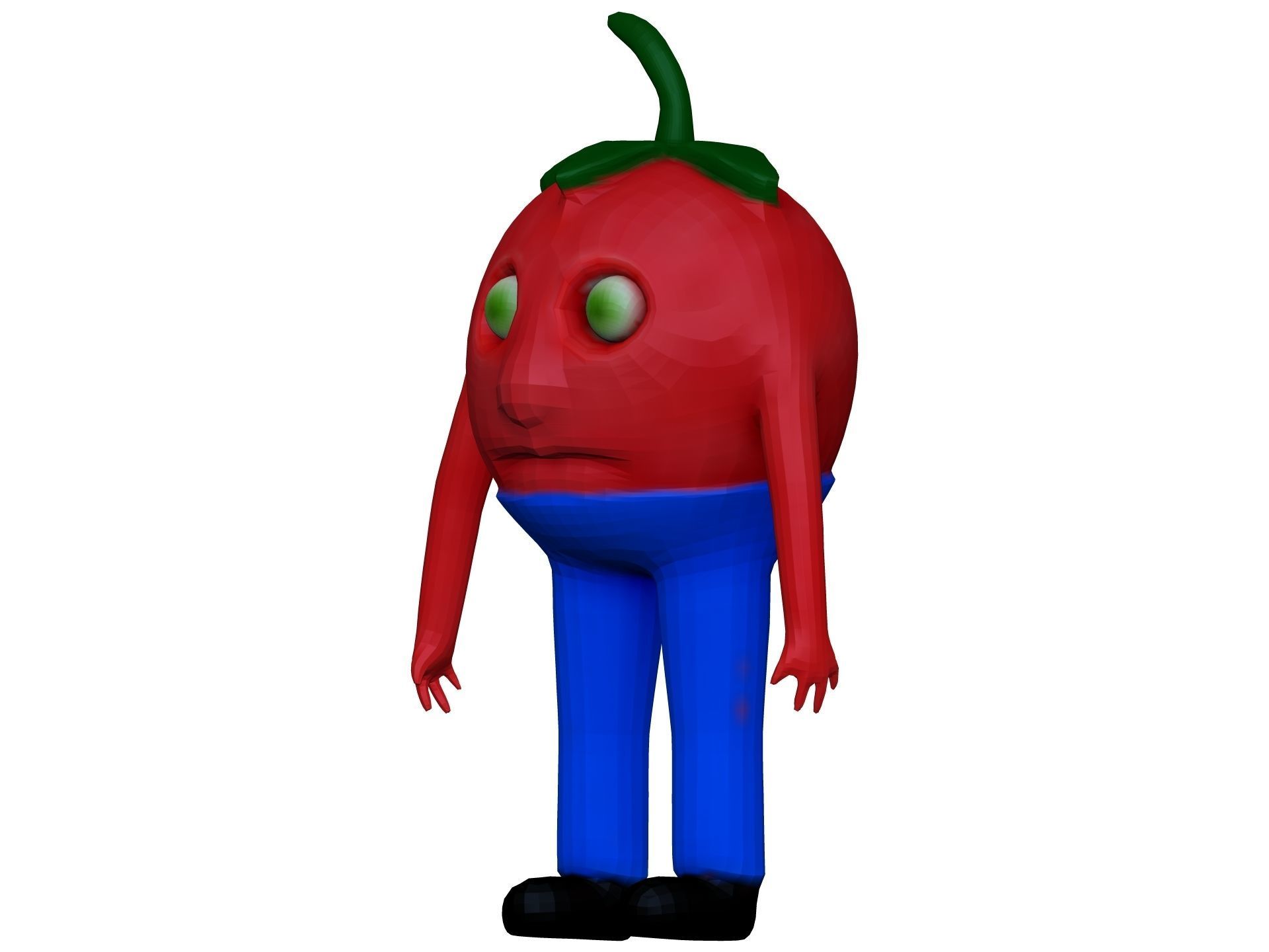 Cartoon Tomato Low-poly 3D model_1