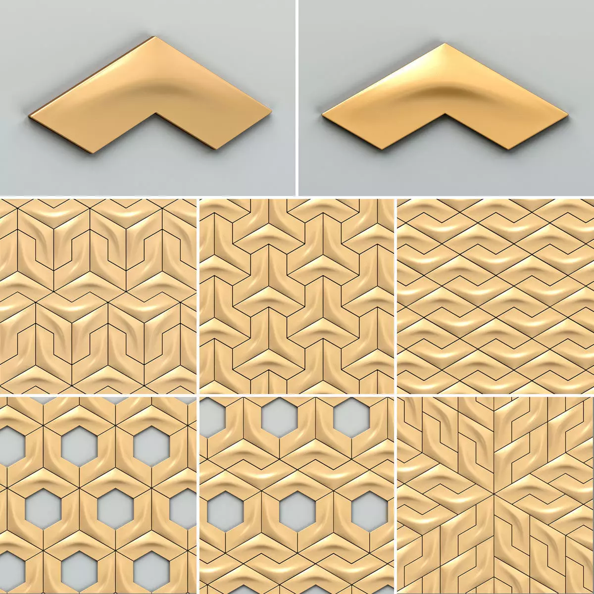 Wall panel 029 3D model_0