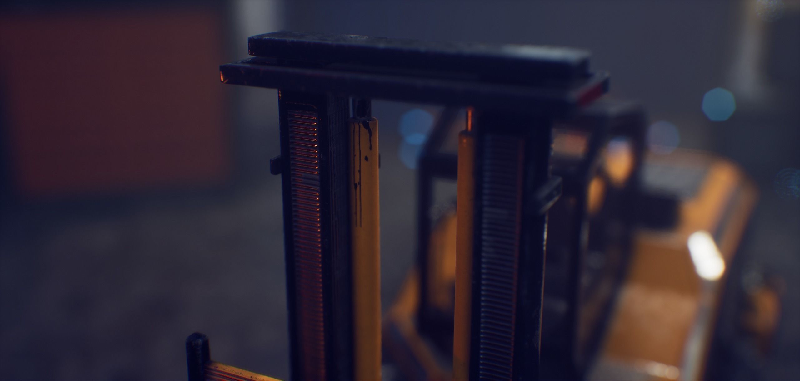 PBR Sci-fi forklift Low-poly 3D model_18