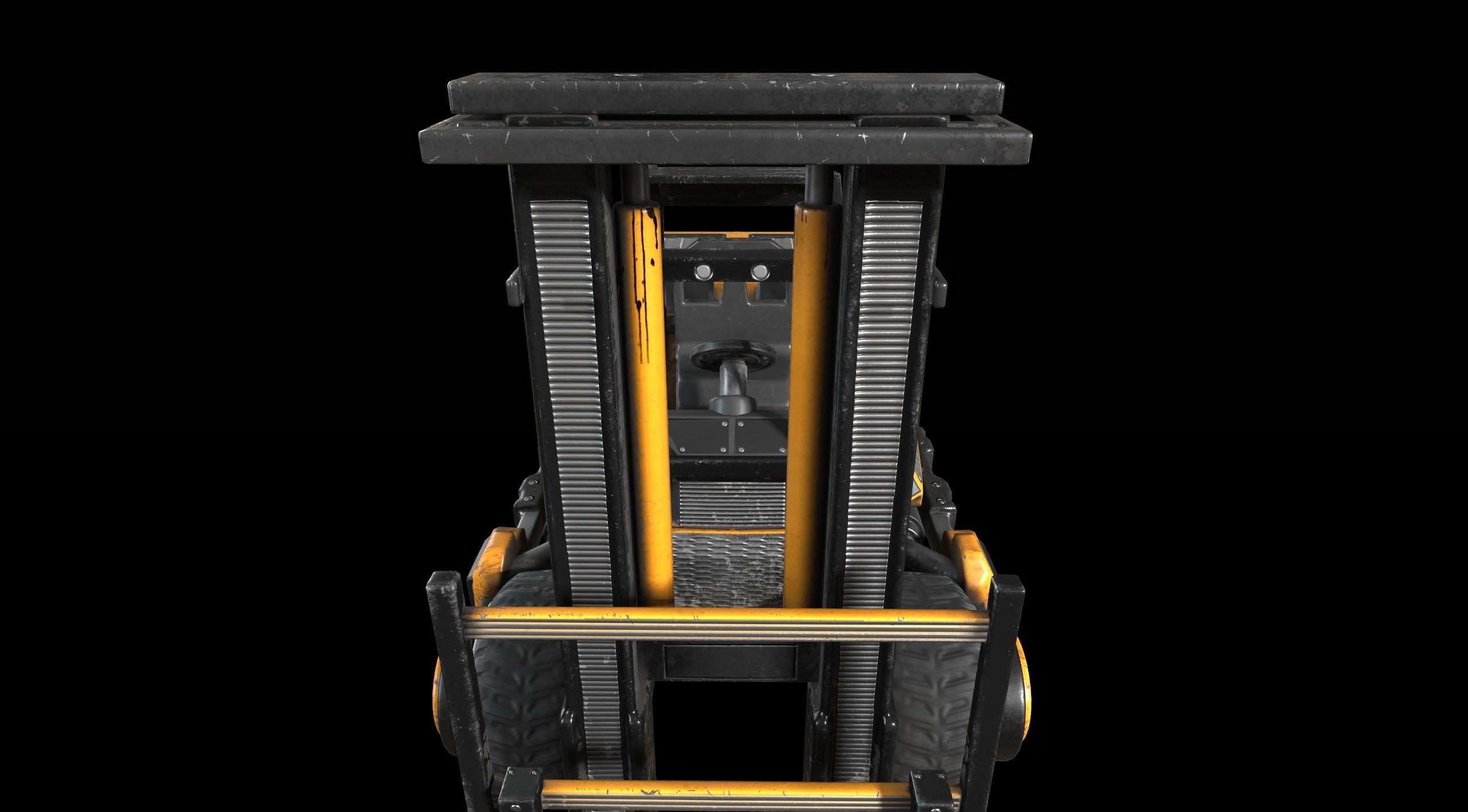 PBR Sci-fi forklift Low-poly 3D model_7