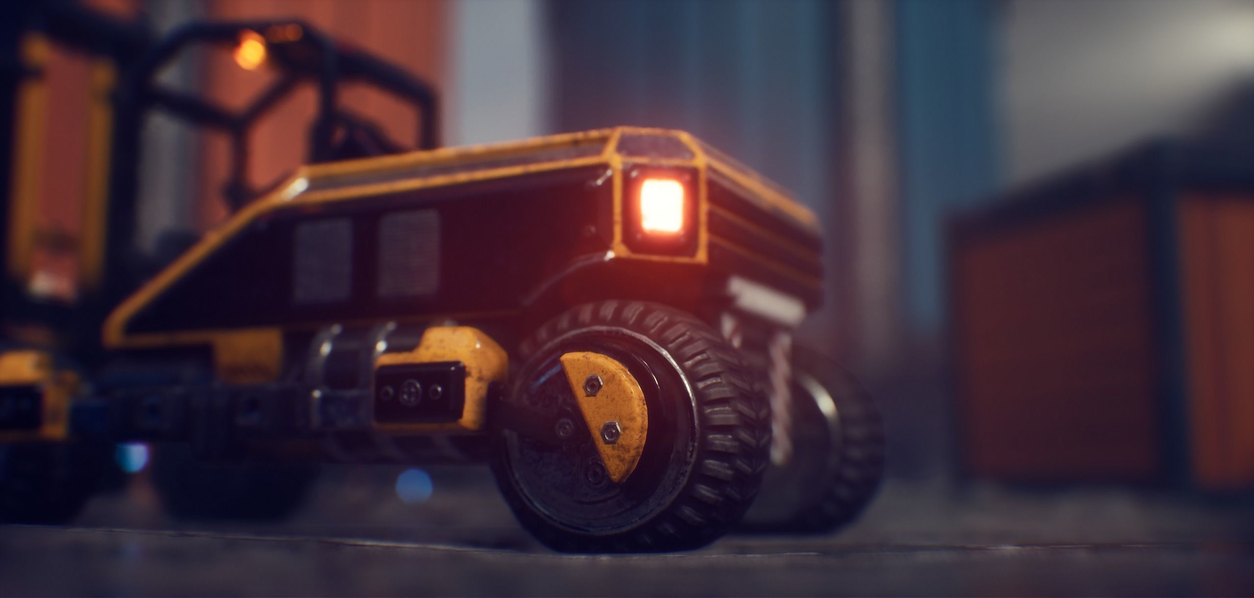 PBR Sci-fi forklift Low-poly 3D model_11