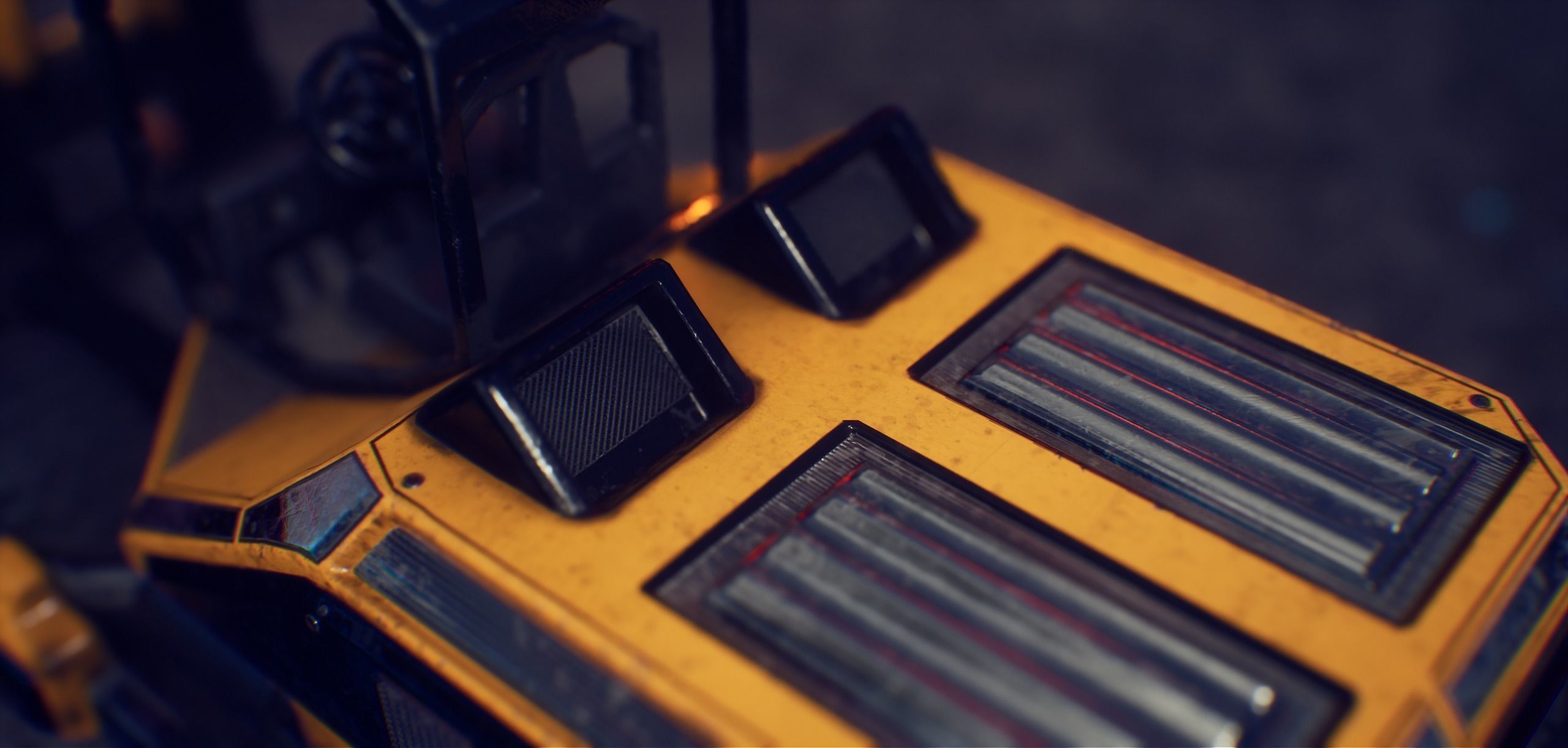 PBR Sci-fi forklift Low-poly 3D model_12