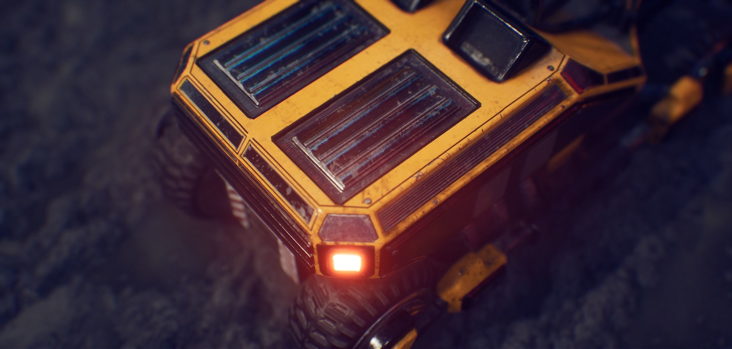 PBR Sci-fi forklift Low-poly 3D model_10