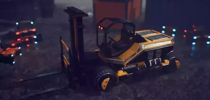 PBR Sci-fi forklift