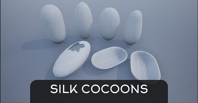 Silk Cocoons Low-poly 3D model