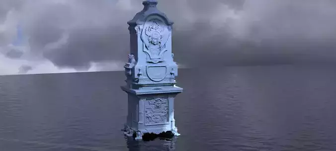 Steampunk Dark Tower base model 1 3D