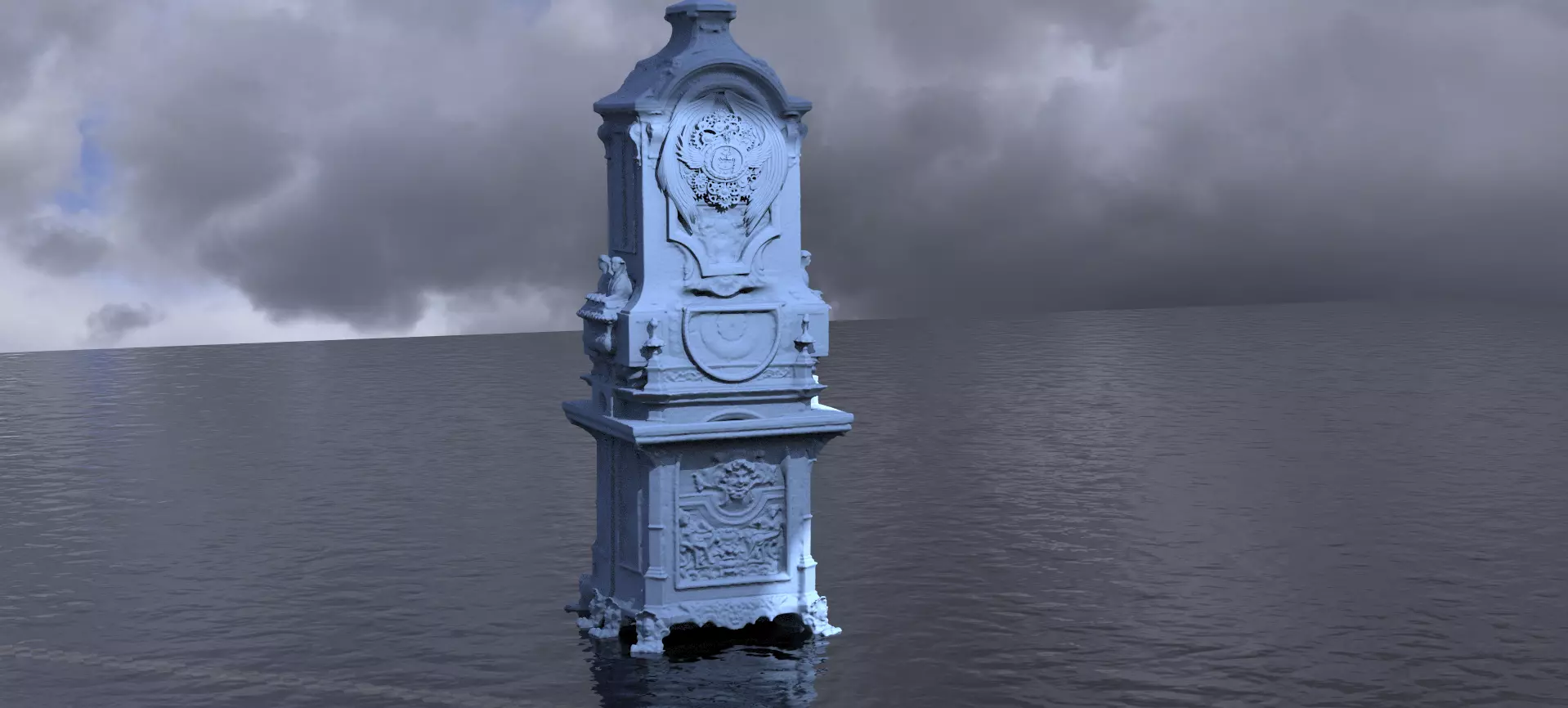 Steampunk Dark Tower base model 1 3D 3D model_0