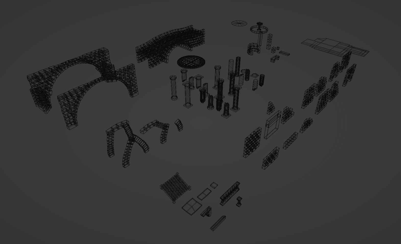 Ruins pack Low-poly 3D model_8