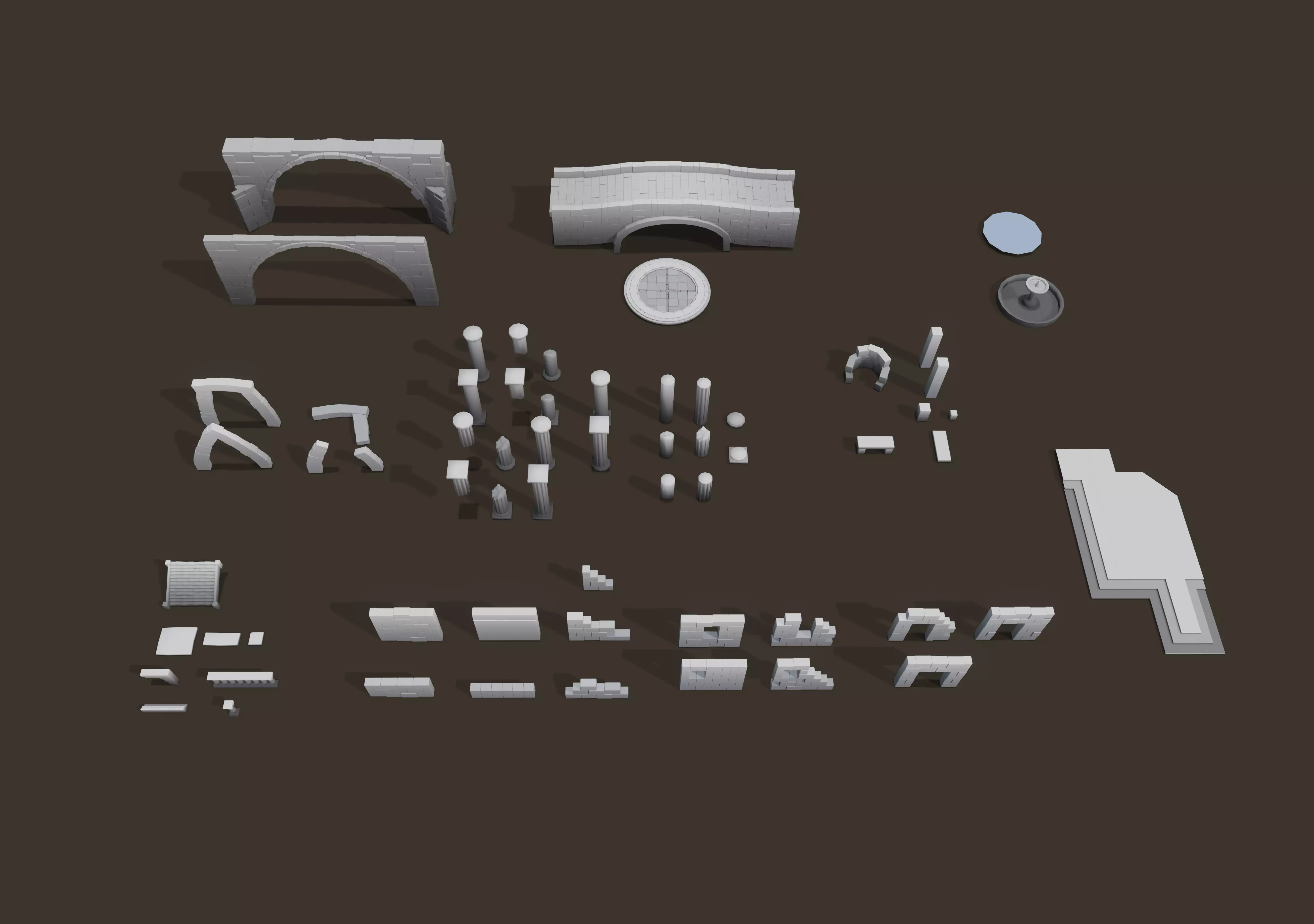 Ruins pack Low-poly 3D model_0