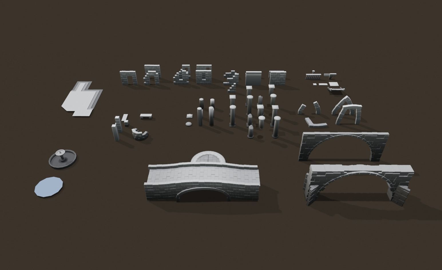 Ruins pack Low-poly 3D model_4