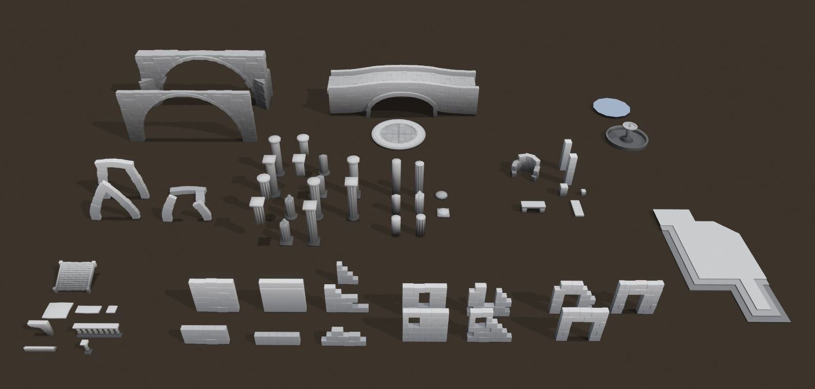 Ruins pack Low-poly 3D model_1