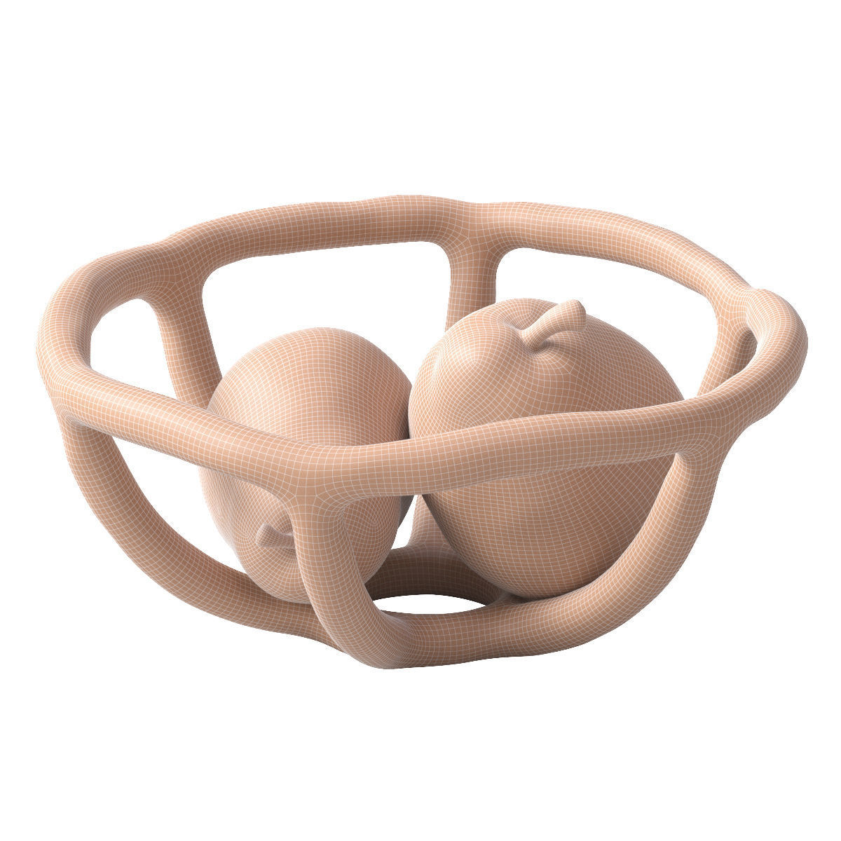 Nested bowl with pears 3D model_9