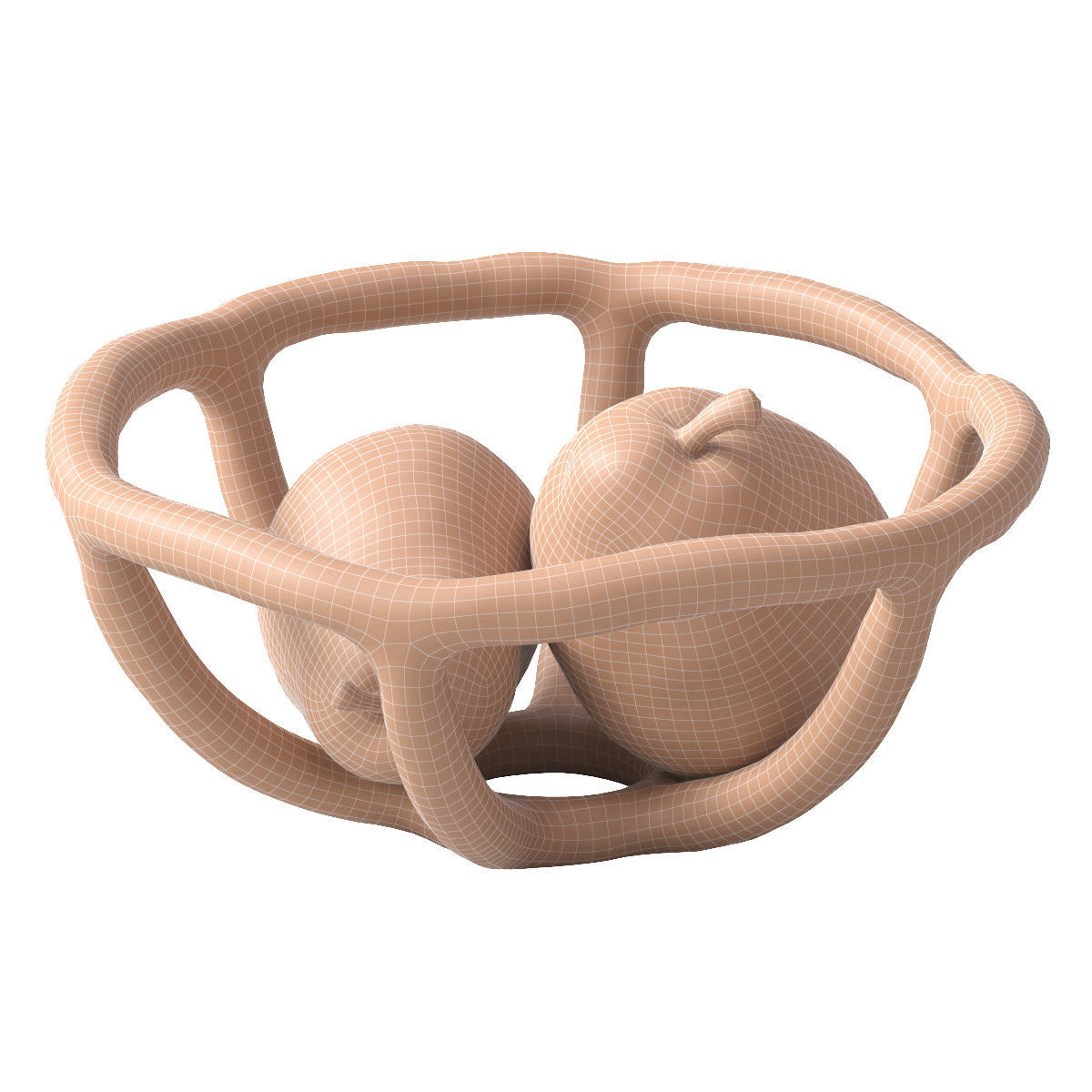 Nested bowl with pears 3D model_8