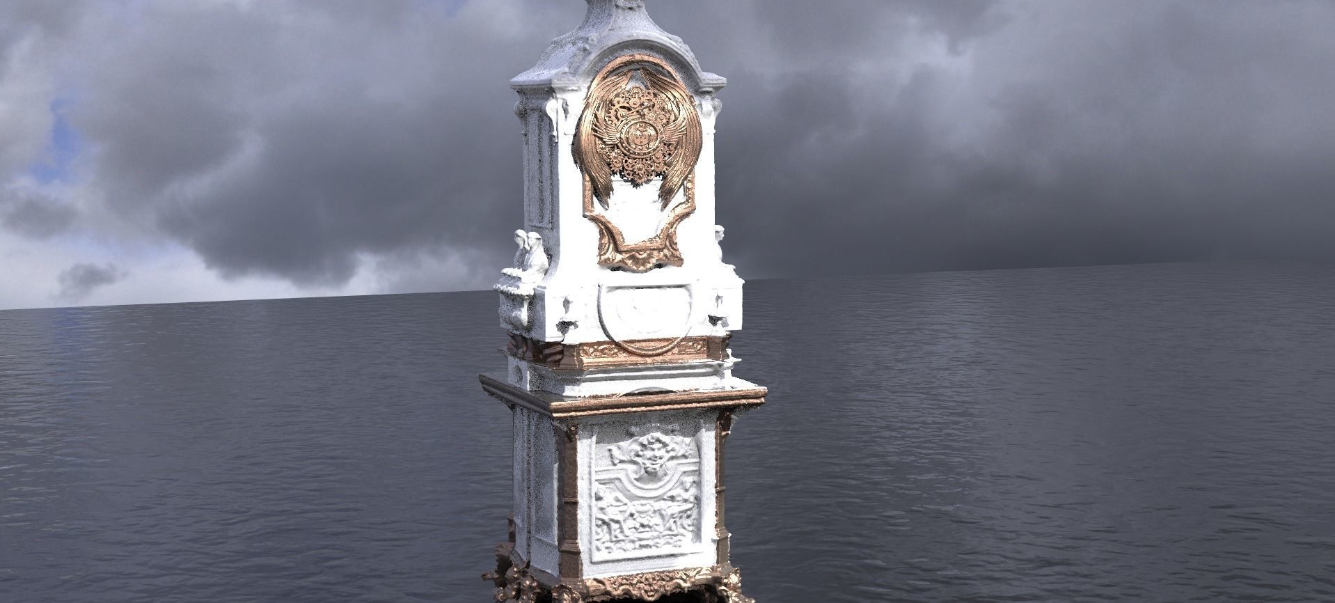 Steampunk Dark Tower base Tall  3D model_1