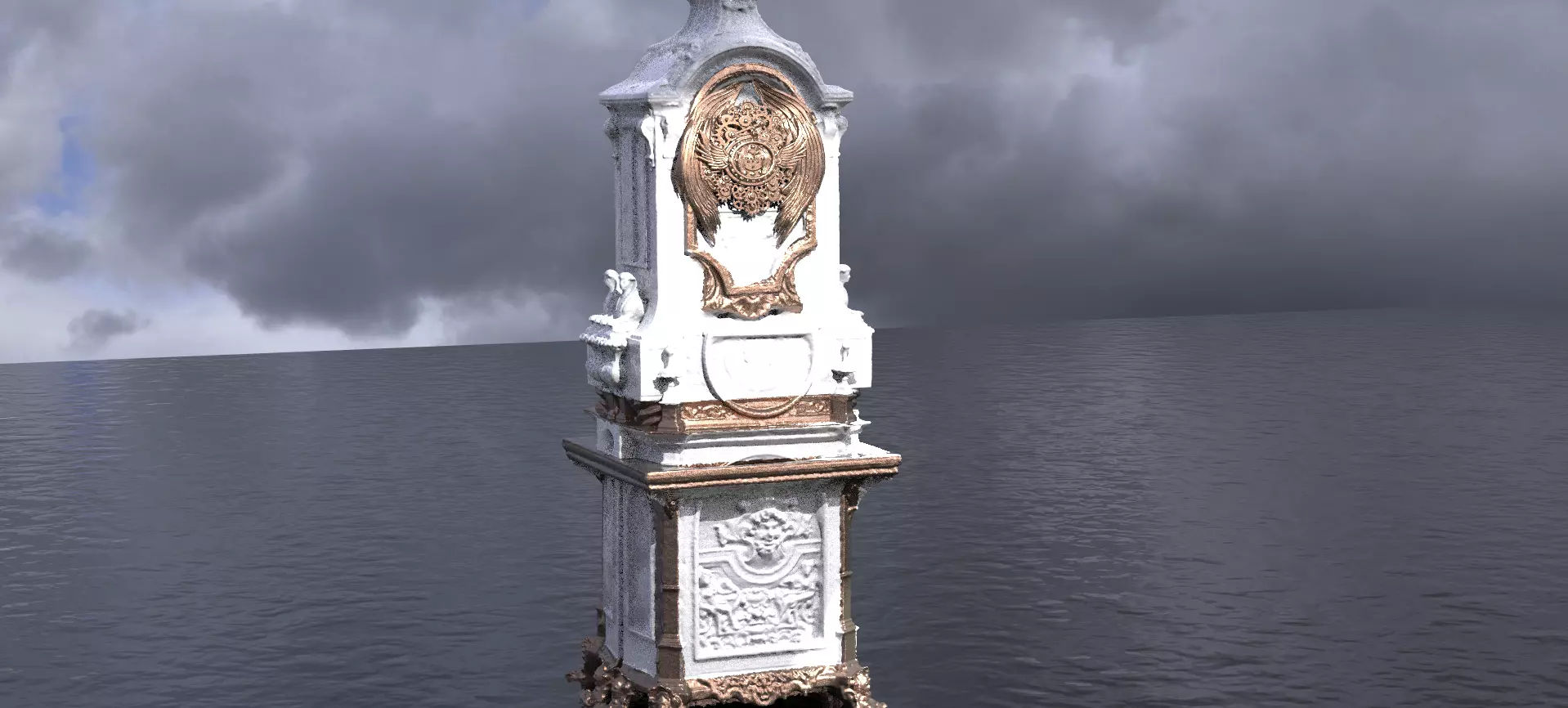 Steampunk Dark Tower base Tall  3D model_0