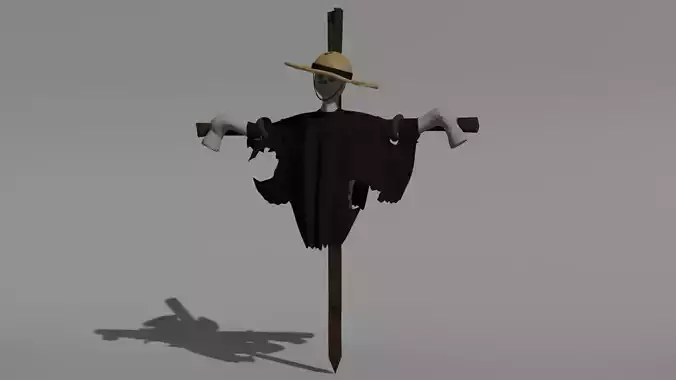 Scarecrow 3d Model on cross