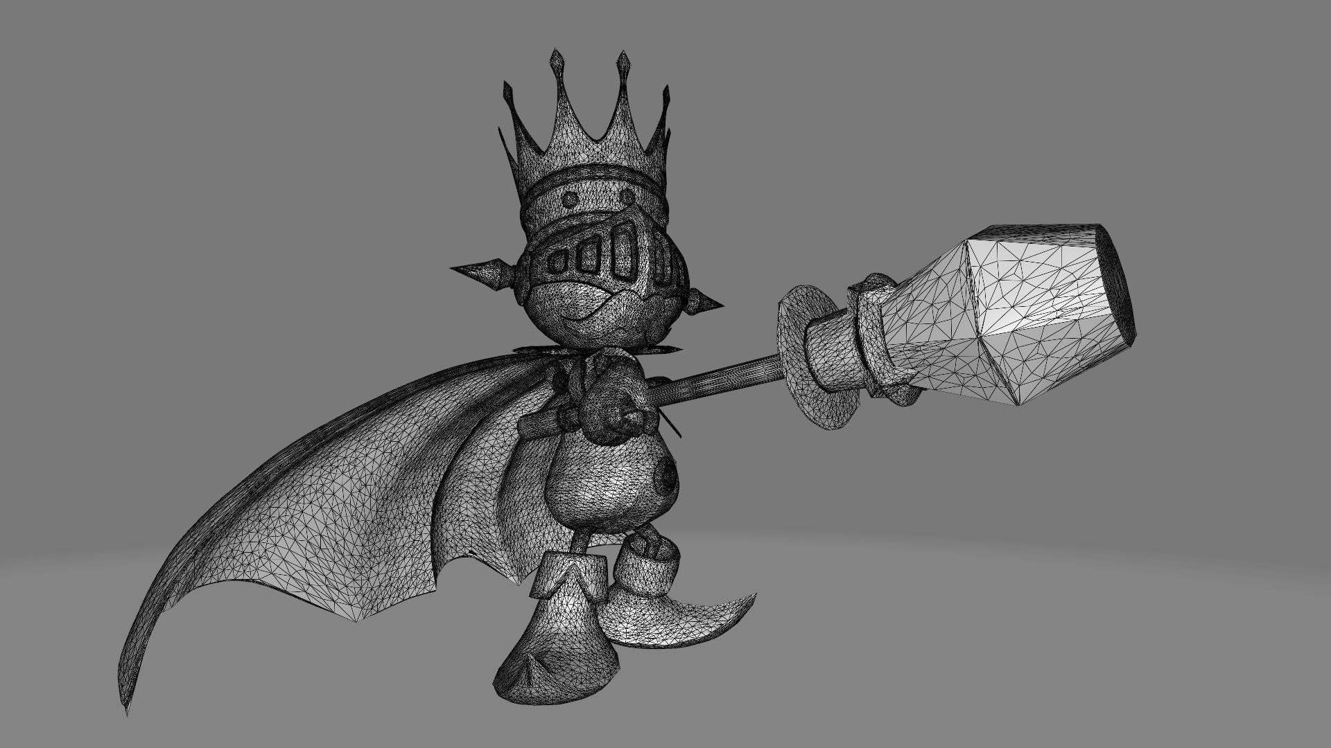 KingChessmon character wearing crown and cape 3D print model_14