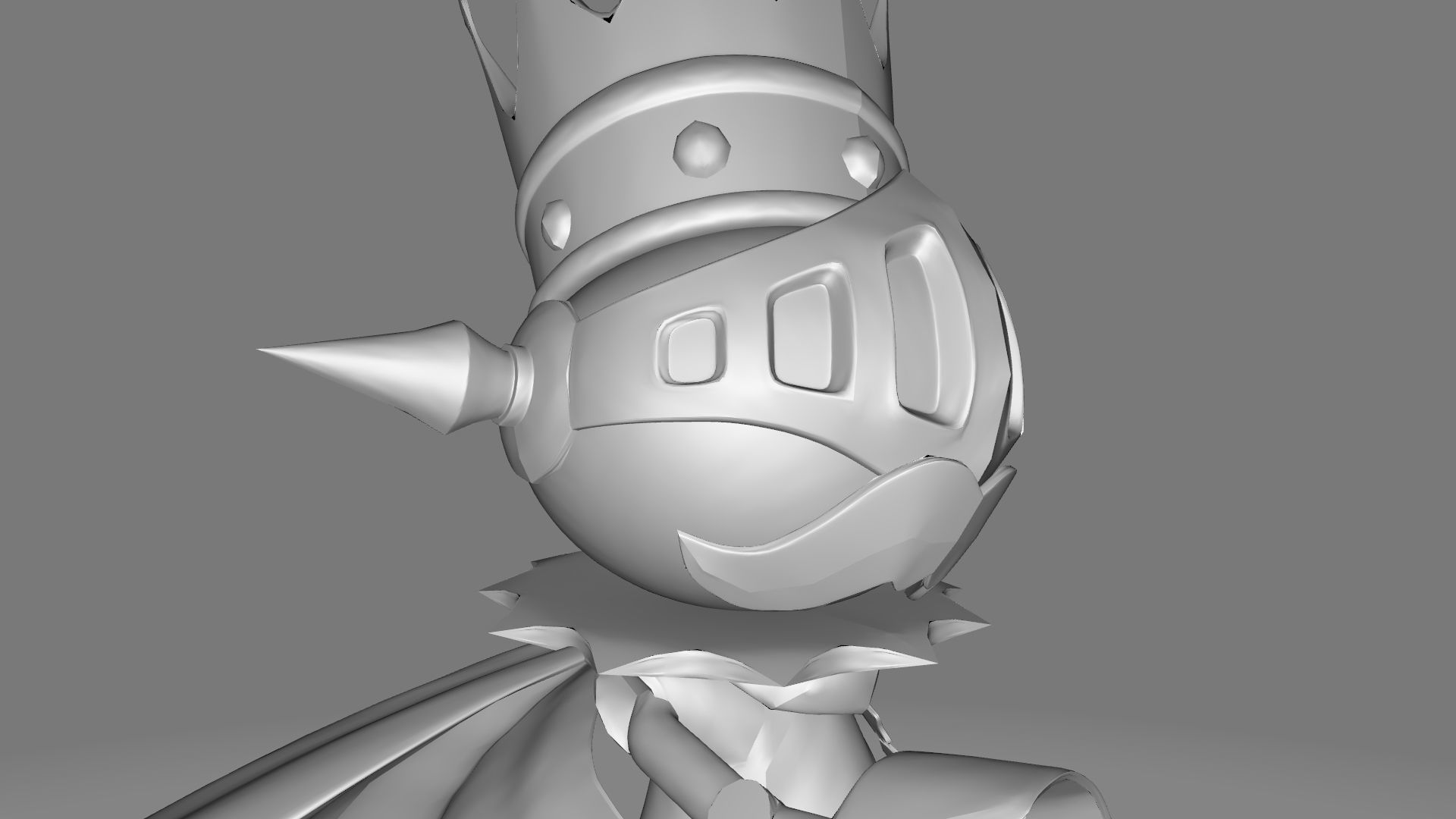 KingChessmon character wearing crown and cape 3D print model_12