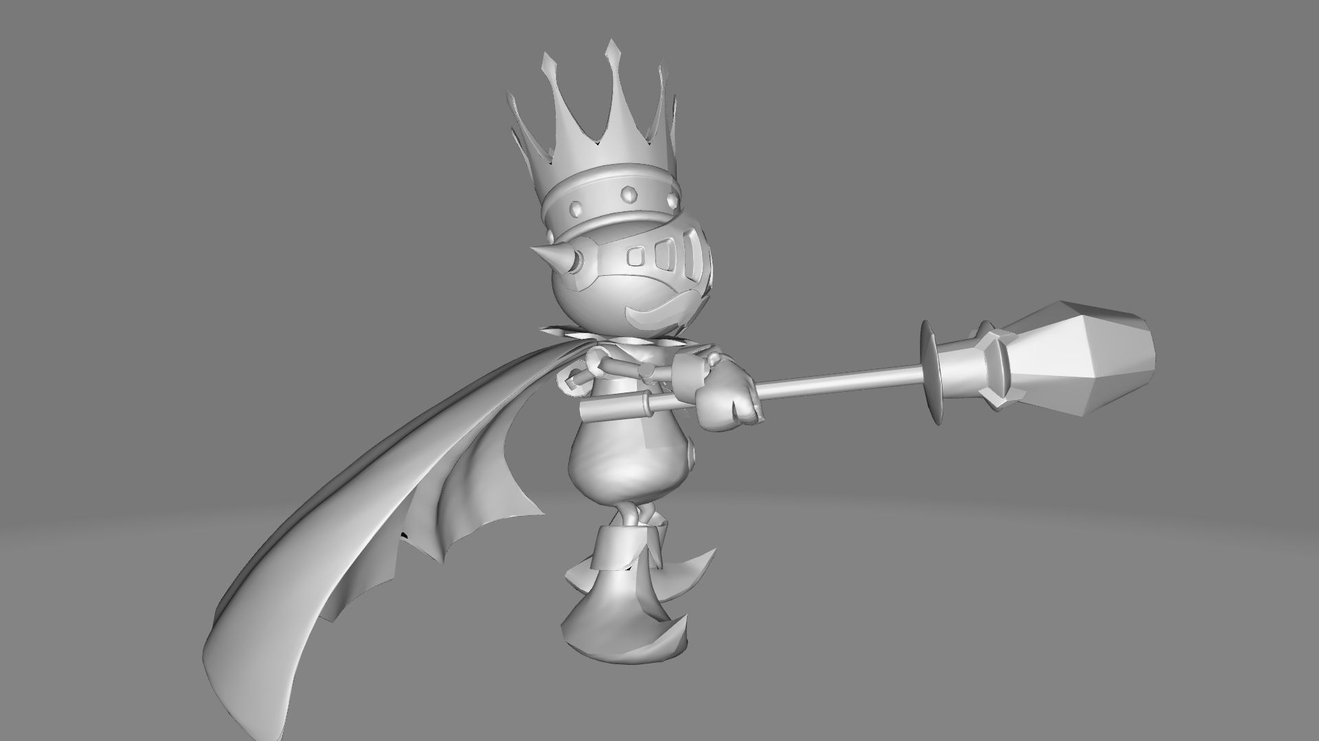 KingChessmon character wearing crown and cape 3D print model_11