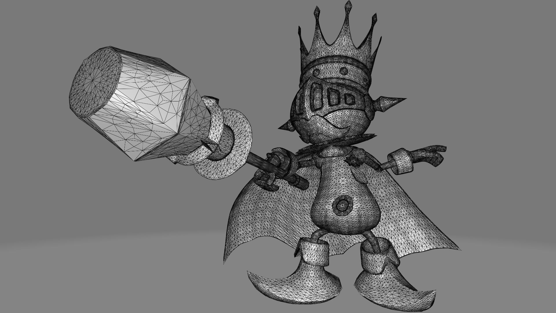 KingChessmon character wearing crown and cape 3D print model_13
