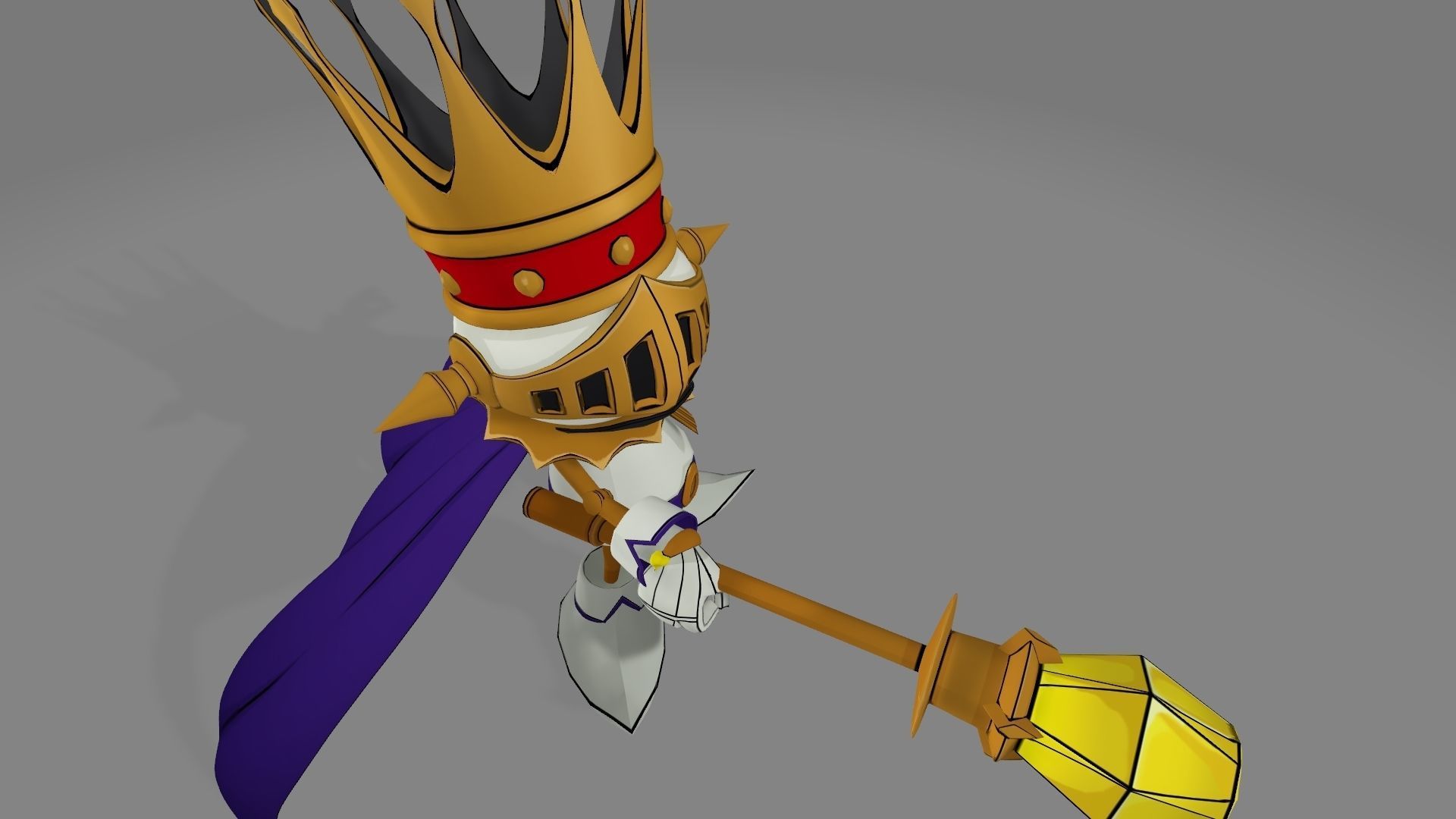 KingChessmon character wearing crown and cape 3D print model_5