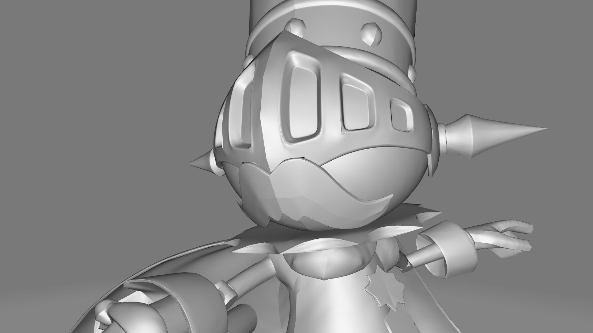 KingChessmon character wearing crown and cape 3D print model_10