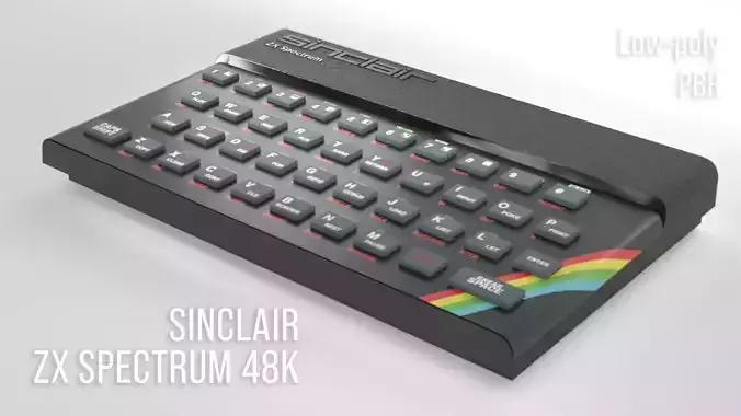 Sinclair ZX Spectrum 48K Low-poly 3D model