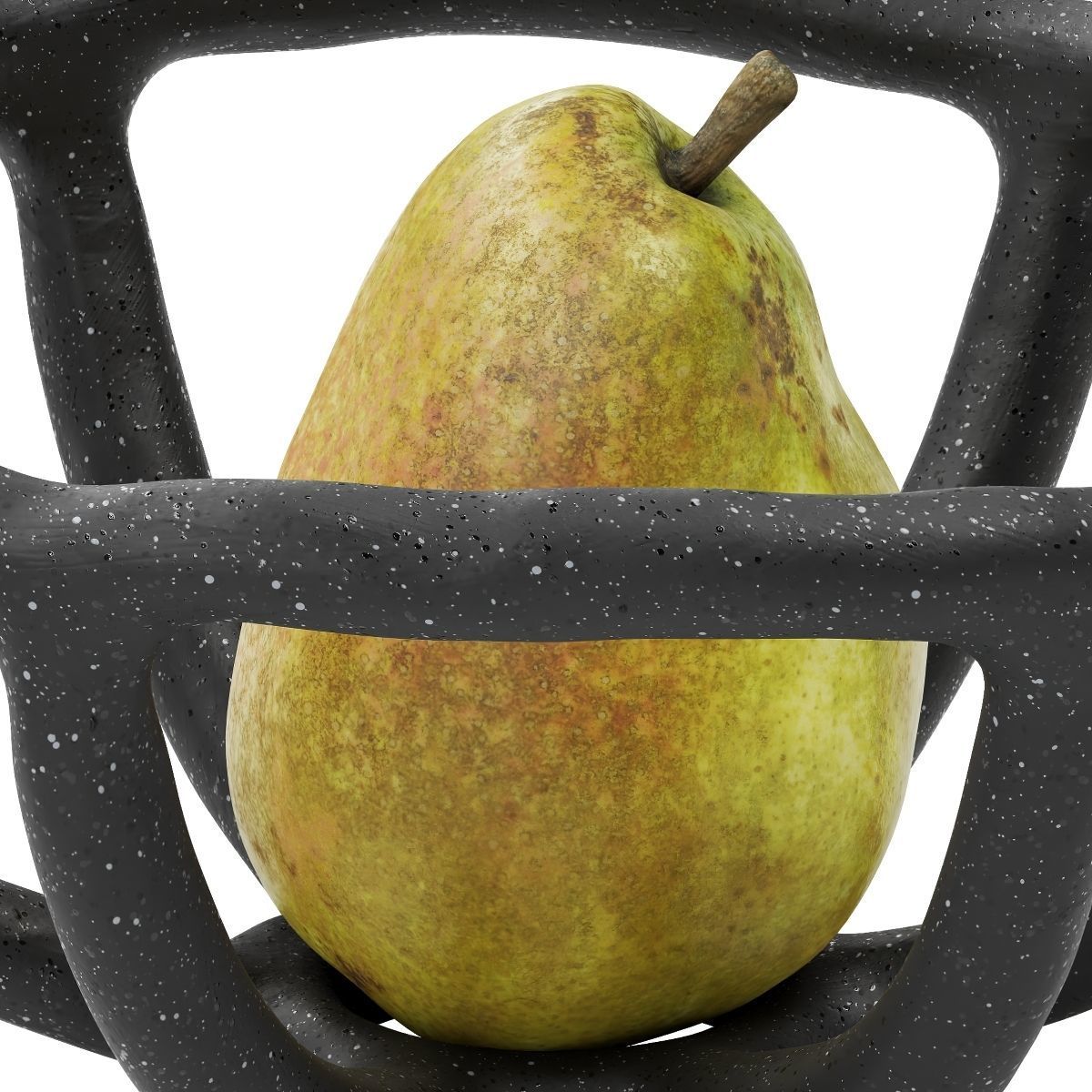 Nested bowl with pear 3D model_2