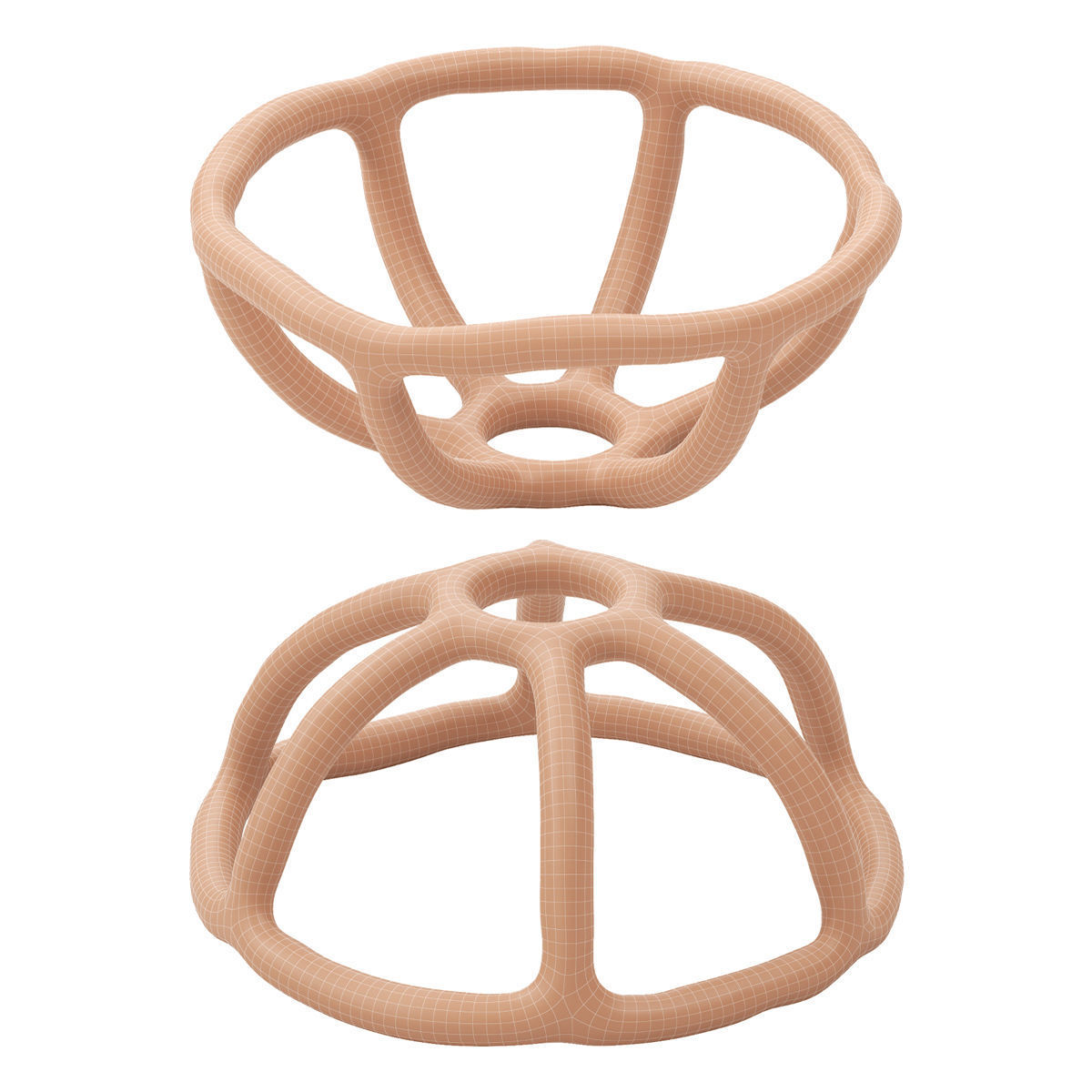 Nested bowl with pear 3D model_7