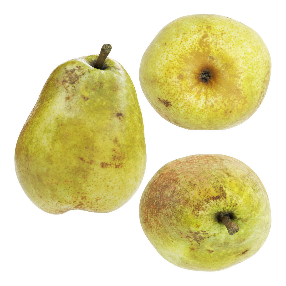 Nested bowl with pear 3D model_8