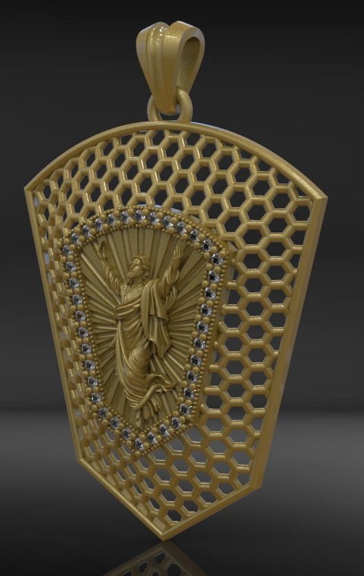 Jesus Pendant 3D print model_4