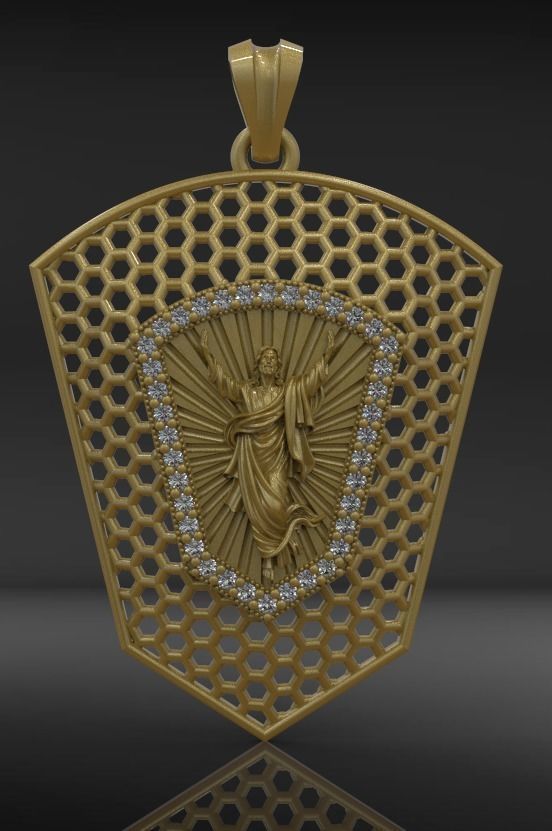 Jesus Pendant 3D print model_1