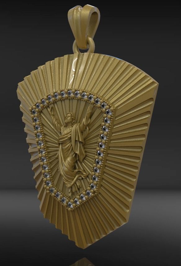 Jesus Pendant 3D print model_3