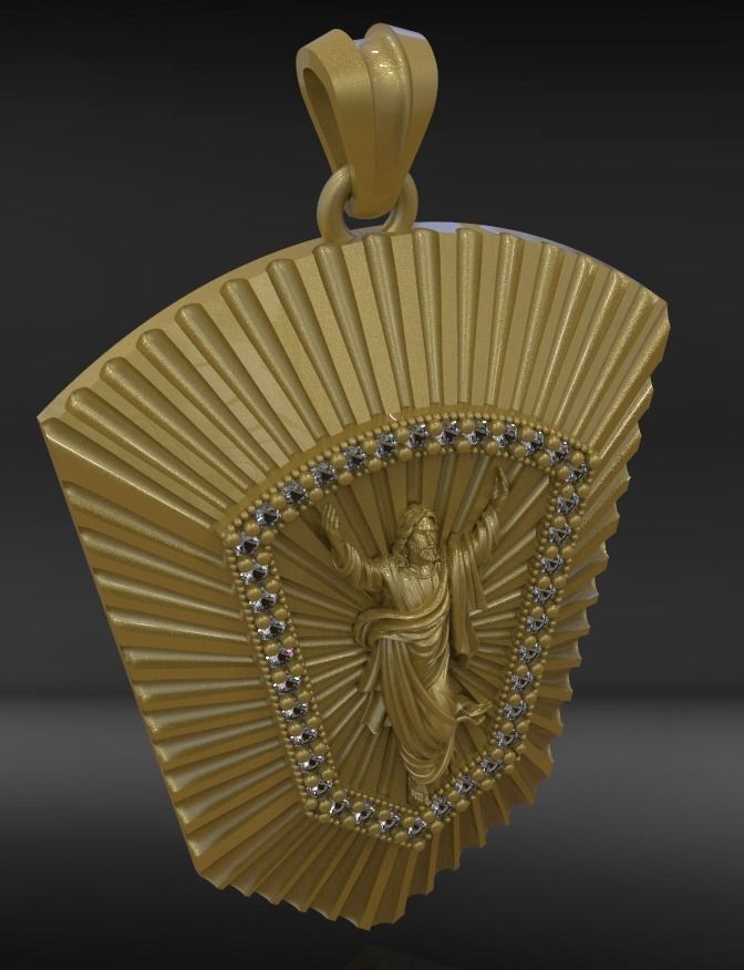 Jesus Pendant 3D print model_2