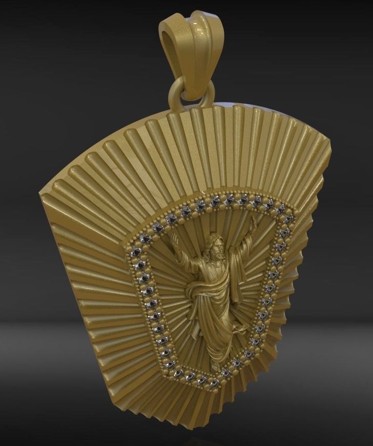 Jesus Pendant 3D print model_5