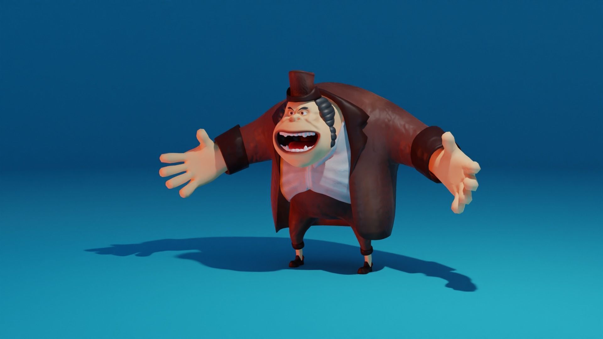 Character - M cartoon Low-poly 3D model_3