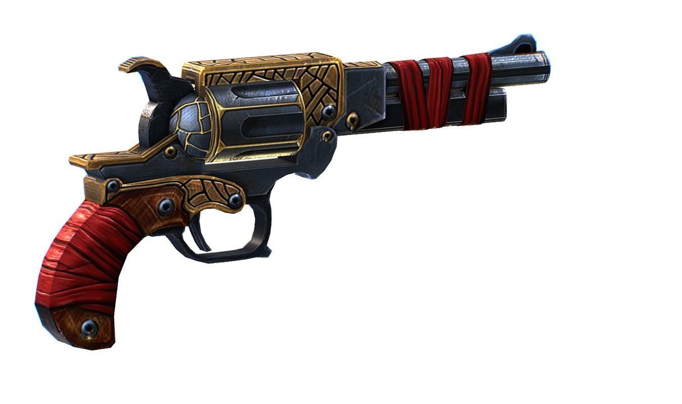 Multibarrel Short Barrel Revolver 1 Low-poly 3D model_2