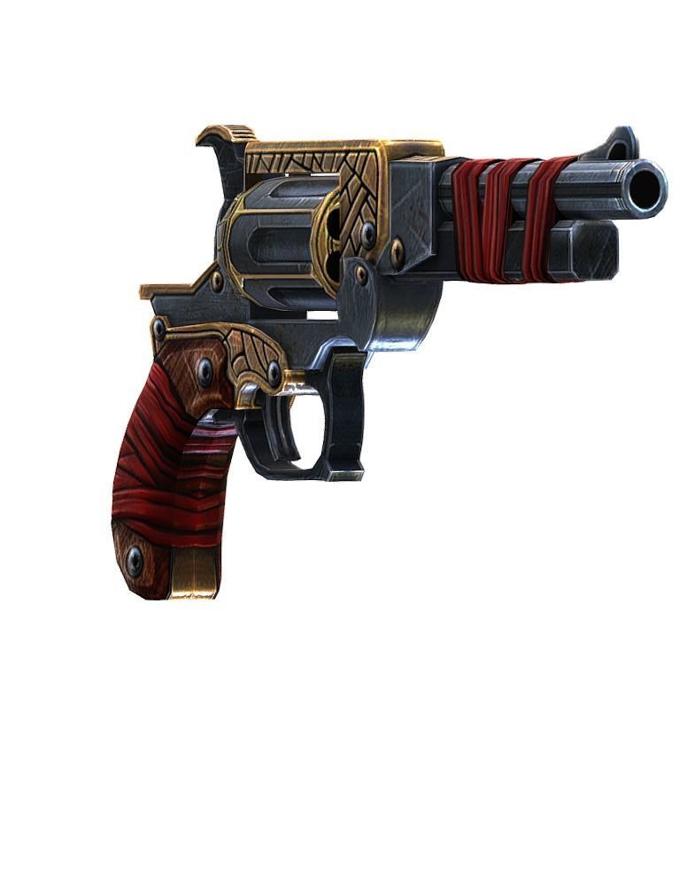 Multibarrel Short Barrel Revolver 1 Low-poly 3D model_1