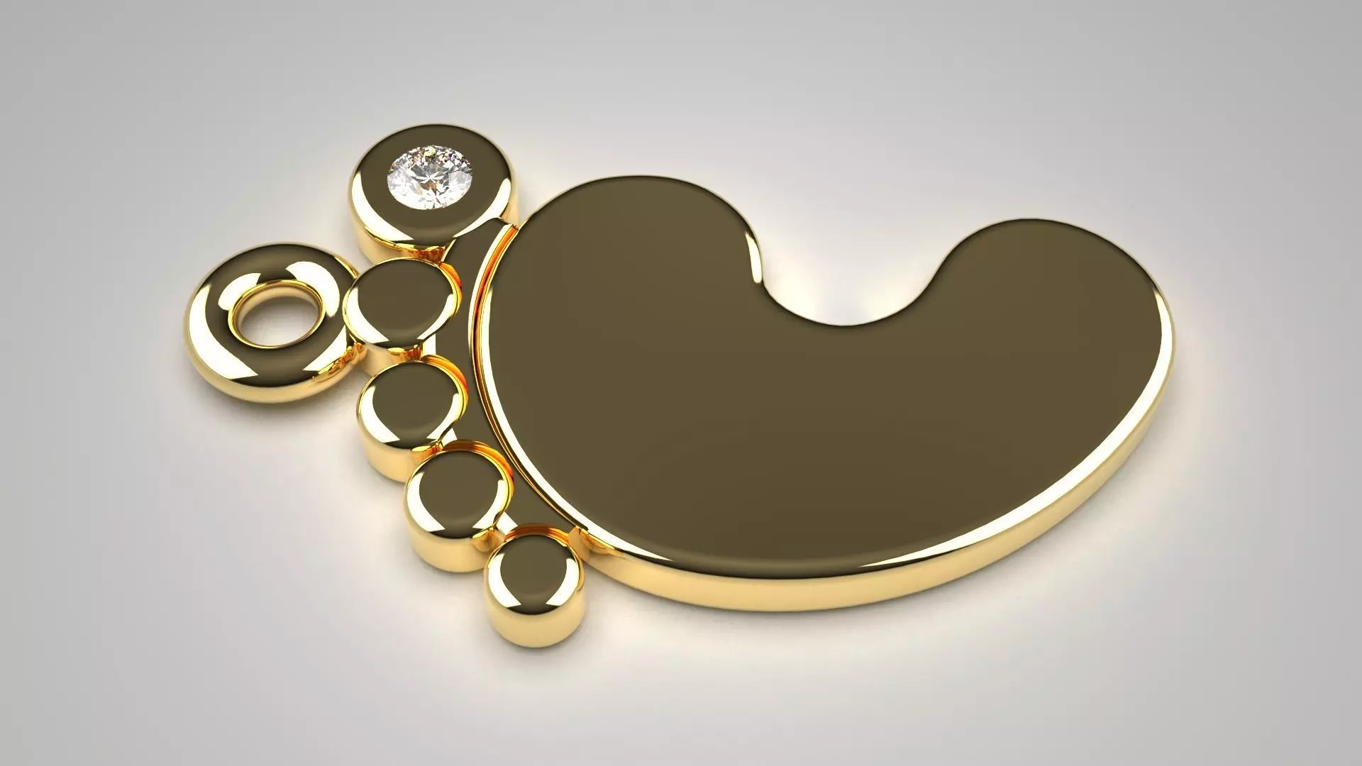 Baby foot pendant with diamond Free 3D print model