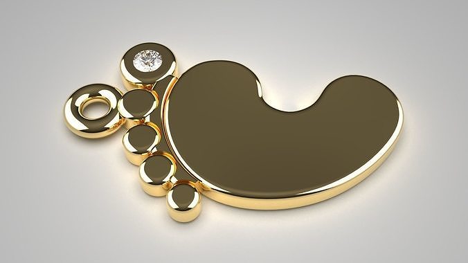 Baby foot pendant with diamond Free 3D print model