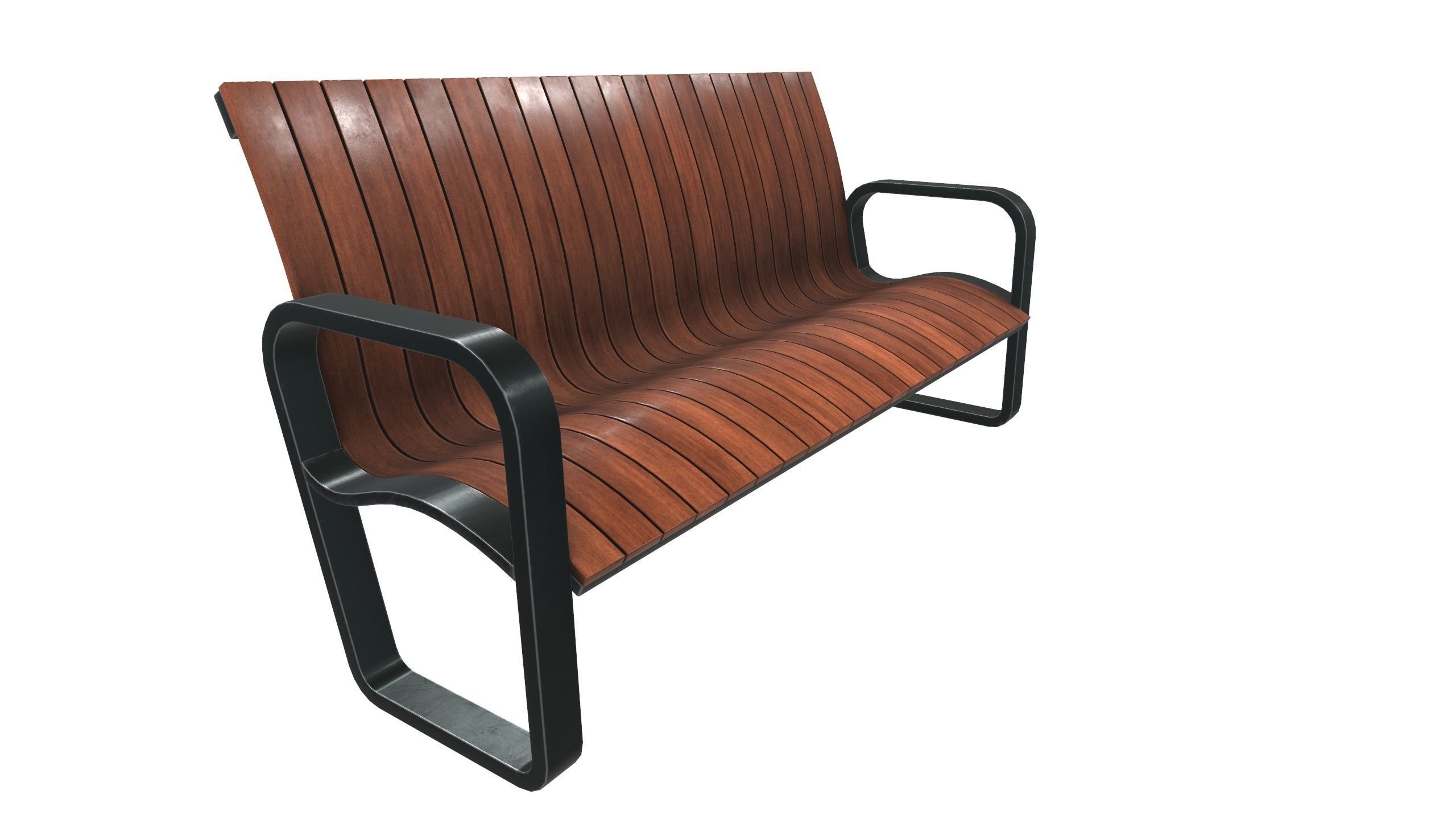 Modern Bench VR 3D Model Low-poly 3D model_13